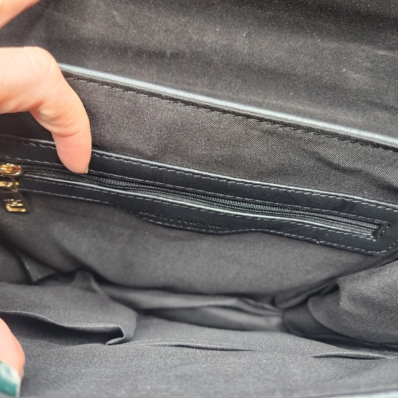 Badgley Mischka Leopard Print Black Shoulder Bag Purse - Picture 5 of 7